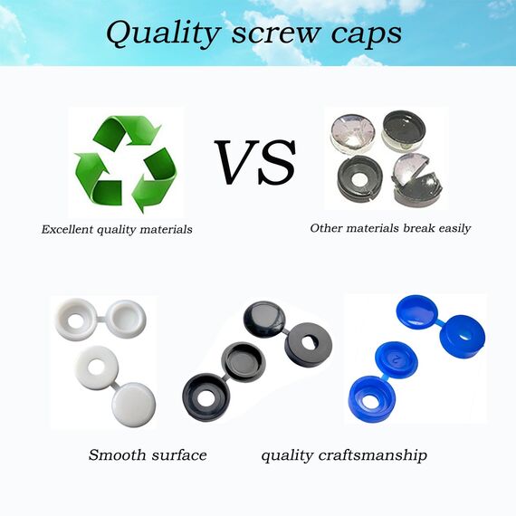 Anti Diebstahl Kennzeichen Schrauben Fitting Kit, M5 Edelstahl Auto Nummernschild Schrauben und Kappen Set - Inklusive schwarz, weiß und blau Kunststoff Scharnierkappen für Autos und Motorräder