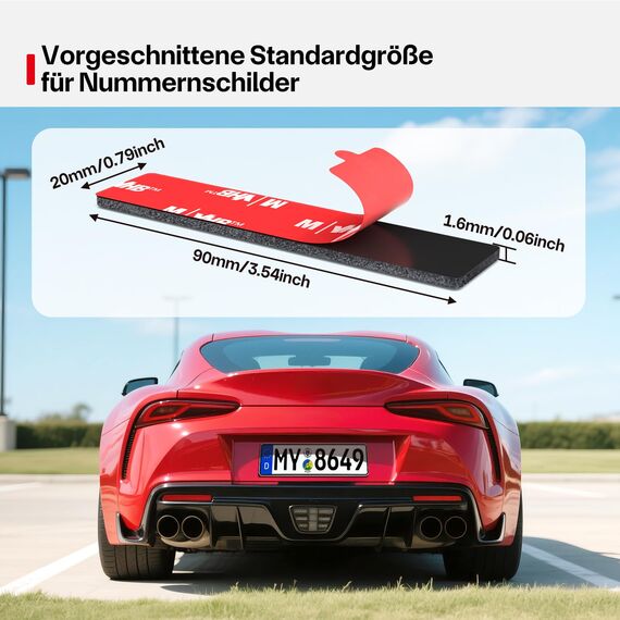 Doppelseitiges Klebepads Extra Stark, 10 x Nummernschild Klebeband aus Schaumstoff, Montagepads Doppelseitig, Selbstklebendes Kfz-Kennzeichen Klebepads für Fahrzeugkennzeichen, Nummernschilder