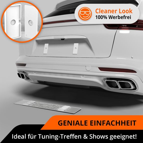 GENMAG® 1x Magnet Kennzeichenhalter Rahmenlos [Extra-Stark & Universal] Rahmenlose Kennzeichenhalter Magnete für Deutschland & Österreich | Magnetische Wechselkennzeichenhalter | Kennzeichen Magnet