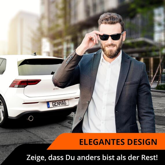 Kennzeichen Schrauben mit Kappen [Legal & Universal] Auto & Motorrad Kennzeichenhalter Rahmenlos | Kfz Kennzeichenhalterung mit Nummernschild Schrauben und Abdeckkappen | Nummernschildhalterung Auto