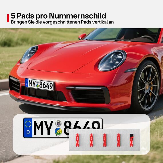 Doppelseitiges Klebepads Extra Stark, 10 x Nummernschild Klebeband aus Schaumstoff, Montagepads Doppelseitig, Selbstklebendes Kfz-Kennzeichen Klebepads für Fahrzeugkennzeichen, Nummernschilder