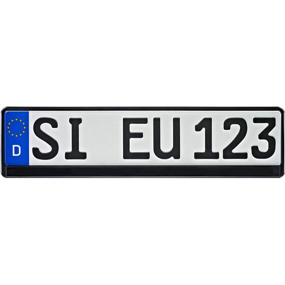 Auto Kennzeichenhalter Premium schwarz im 2er Set Universal einsetzbar Witterungsbeständig PKW Nummernschildhalter (2 Stück) - Made in Germany - 520mm x 110mm
