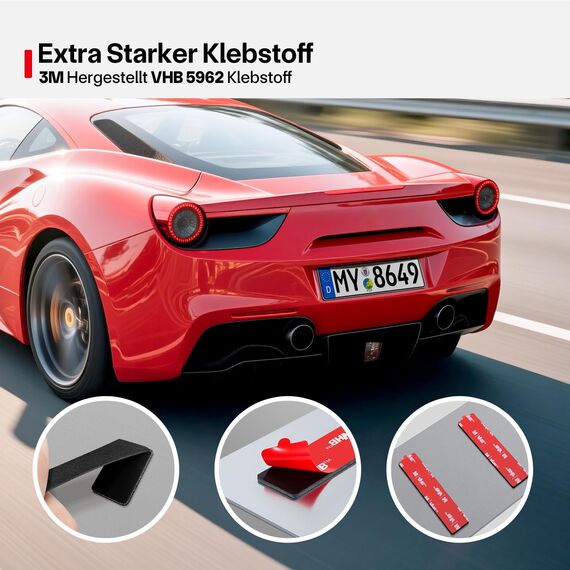 Doppelseitiges Klebepads Extra Stark, 10 x Nummernschild Klebeband aus Schaumstoff, Montagepads Doppelseitig, Selbstklebendes Kfz-Kennzeichen Klebepads für Fahrzeugkennzeichen, Nummernschilder