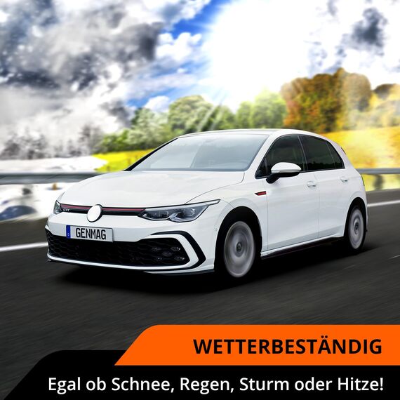GENMAG® 1x Magnet Kennzeichenhalter Rahmenlos [Extra-Stark & Universal] Rahmenlose Kennzeichenhalter Magnete für Deutschland & Österreich | Magnetische Wechselkennzeichenhalter | Kennzeichen Magnet