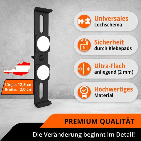 GENMAG® Kennzeichenhalter Rahmenlos [Legal & Universal] Nummernschildhalterung Auto | Rahmenlose Kennzeichenhalter für Autos | Kennzeichenhalterung Rahmenlos | Nummernschildhalter für 2 Kennzeichen
