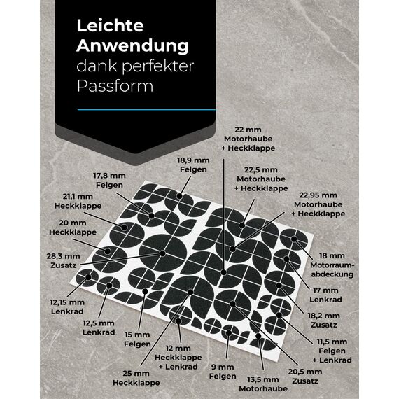 Blackshell® Emblem Aufkleber passend für BMW Logo - 124 tlg. Set für alle Embleme am Auto oder Motorrad in Diamond Schwarz