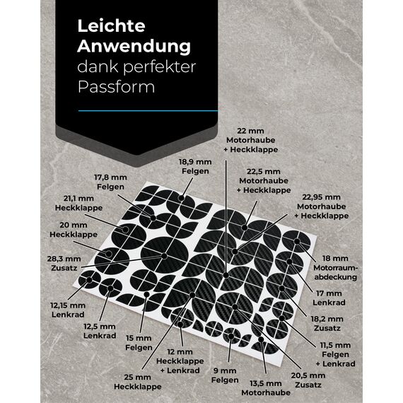 Blackshell® Emblem Aufkleber passend für BMW Logo - 124 TLG. Set für alle Embleme am Auto oder Motorrad in 3D Carbon Schwarz