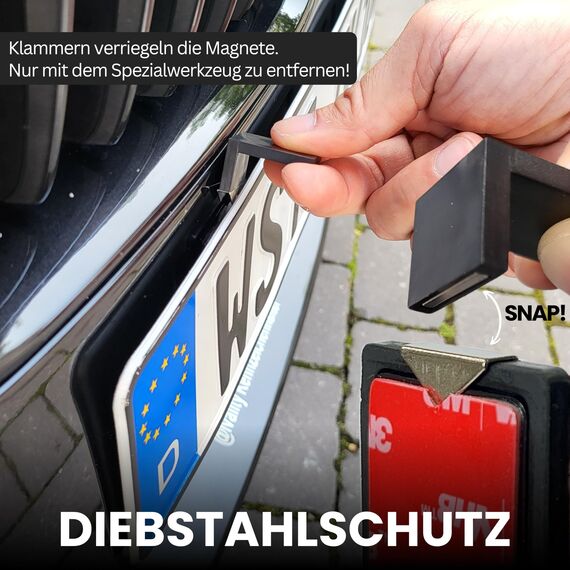 Ivality Magnet Kennzeichenhalter Rahmenlos für 1 Kennzeichen, Unsichtbare Rahmenlose Kennzeichenhalter Magnet für Auto, Wechselkennzeichenhalter Österreich, Straßenzugelassen, TÜV geprüft bis 350 km/h