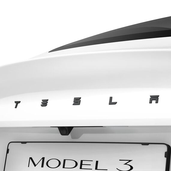 Spigen Tesla Model 3 Highland (~2026) Hinteres Emblem Logo Aufkleber, Perfekte Anpassung und Abdeckung, Einfache Installation, Kompatibel mit Tesla Model 3 Highland 2026 Zubehör - Schwarz