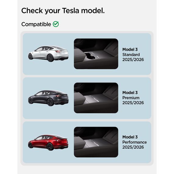Spigen Tesla Model 3 Highland (~2026) Hinteres Emblem Logo Aufkleber, Perfekte Anpassung und Abdeckung, Einfache Installation, Kompatibel mit Tesla Model 3 Highland 2026 Zubehör - Schwarz