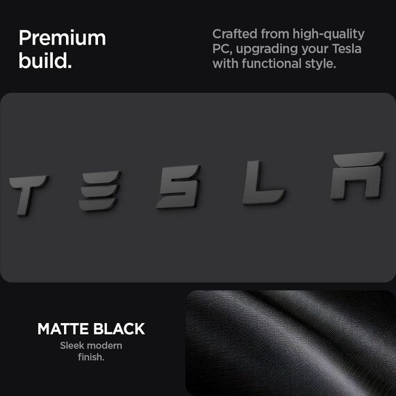 Spigen Tesla Model 3 Highland (~2026) Hinteres Emblem Logo Aufkleber, Perfekte Anpassung und Abdeckung, Einfache Installation, Kompatibel mit Tesla Model 3 Highland 2026 Zubehör - Schwarz