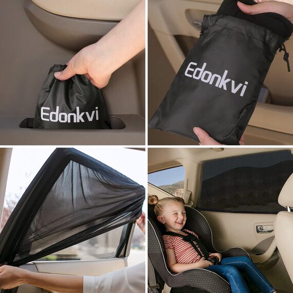 Sonnenschutz Auto Baby mit UV Schutz,Universal Sonnenblende Auto Kinder Seitenscheibe,Autoscheiben Sonnenschutz innen mit Hochelastisches Eisseide-Material(2 Stück)