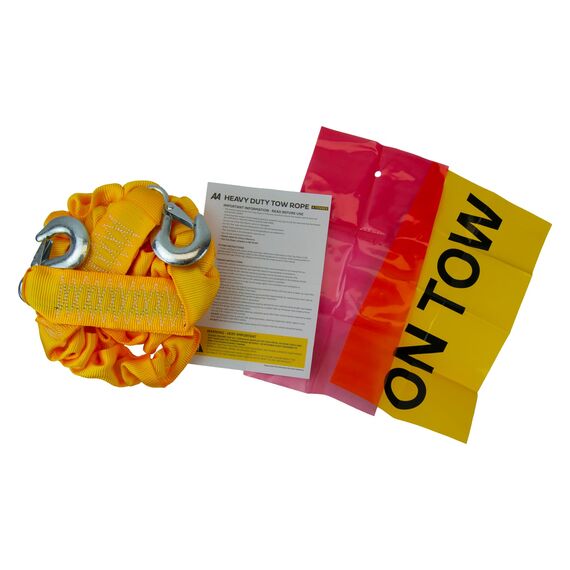 AA Schwerlast-Abschleppseil bis 4 t AA6226 - gelber Abschleppgurt für liegen gebliebene Pkw und andere Fahrzeuge bis 4 t, Gelb