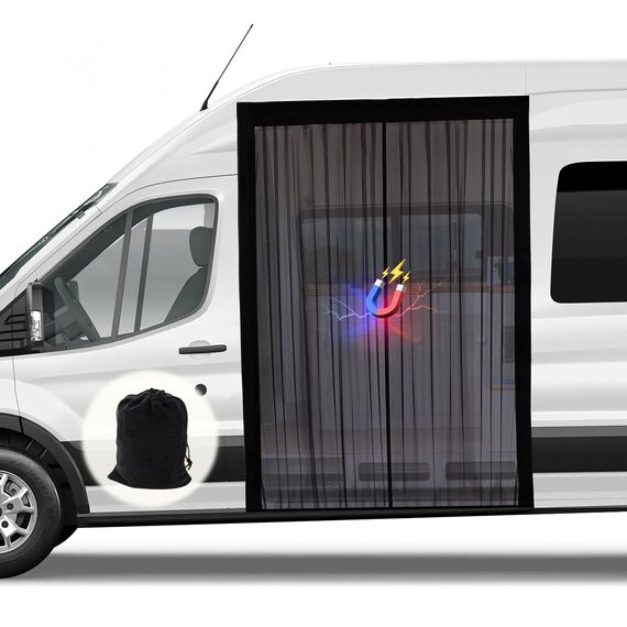 ZATOOTO Moskitonetz Van mit Magnetismus, Fliegengitter Auto für Mercedes Sprinter (Mittel und Hochdach Dach) Volkswagen Crafter, Center Magnetic Closure für Insektenschutz Auto