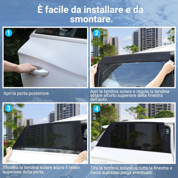 Sonnenschutz Auto Baby, Powerole Auto Sonnenschutz für Baby & Kinder (2 Stück) UV-Schutz Seitenscheibe & Autofenster Atmungsaktives Netz gegen Hitze Universal für 95% Fahrzeuge