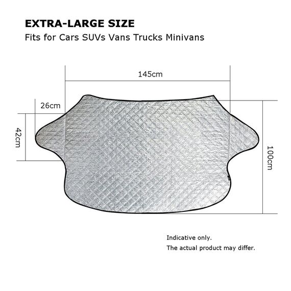 BEEWAY Auto Sonnenschutz Frontscheibe, Ultra-Dick und Ganzjährig Auto Frontscheibenabdeckung Windschutzscheiben Sonnenblende Wintergegen Schnee EIS Frost Sonne UV Staub Wasserbeständig(145 x 100cm)