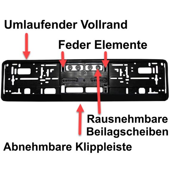 1 Kennzeichenhalter mit Wunschtext Werbung Bedruckt (Keine Folie) mit Schrauben (!!! Nicht für Österreich geeignet !!!)