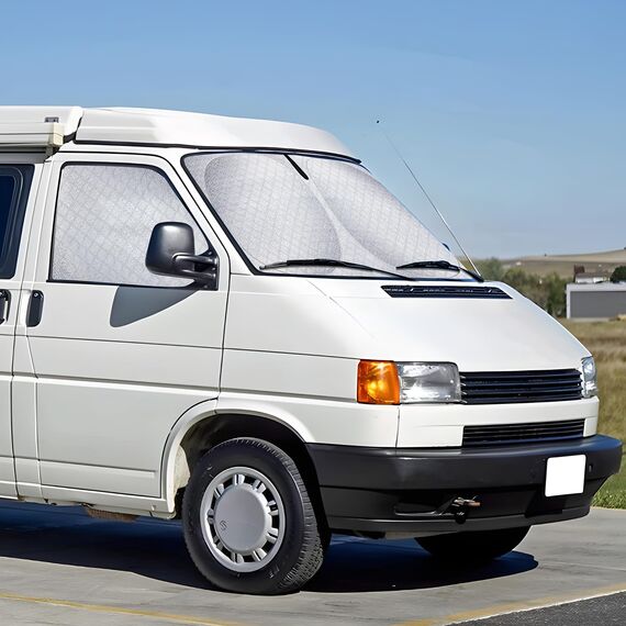 ZATOOTO Sonnenschutz Auto Frontscheibe Innen passend für VW T4, 3PCS Thermomatte Fahrerhaus, Auto Sonnenblende Frontscheibenabdeckung, Windschutzscheiben Autoscheiben Verdunkelung, UV-Schutz