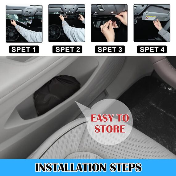 ZATOOTO Frontscheibe Sonnenschutz für VW Caddy, Windschutzscheibe Sonnenschutz Innen Faltbar, Thermomatten Magnetisch, Verdickte, blockiert 99% UV-Strahlen, 3er Set