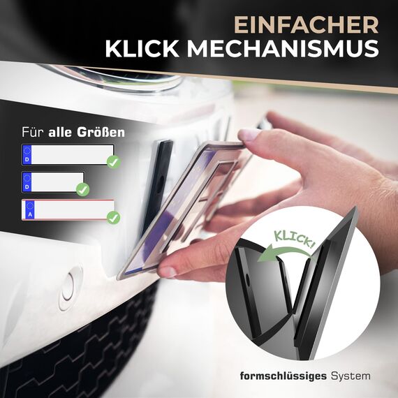 ODENO® Magnet Kennzeichenhalter im Set für 2 Kennzeichen - für jedes Kennzeichen und Auto - rahmenlose Nummernschildhalter für Deutschland und Österreich