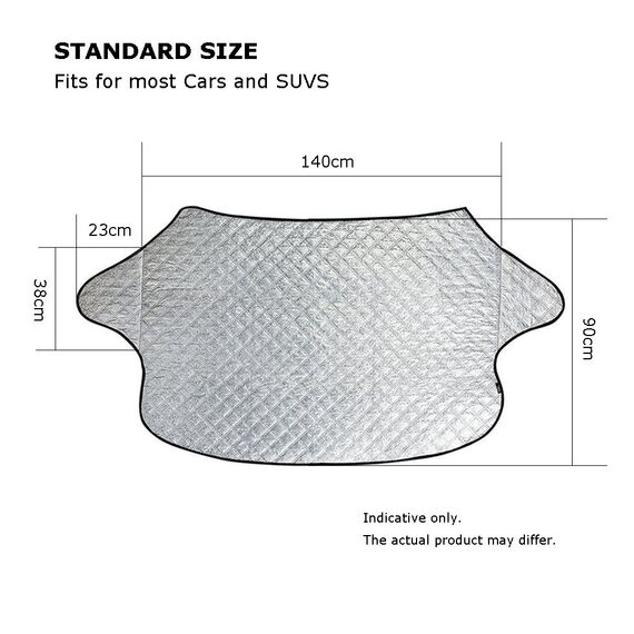 BEEWAY Auto Frontscheibenabdeckung, Ultra-Dick und Ganzjährig Auto Windschutzscheiben Abdeckung Sonnenblende Wintergegen Schnee EIS Frost Sonne UV Staub Wasserbeständig(140 x 90cm) (Packung mit 2)