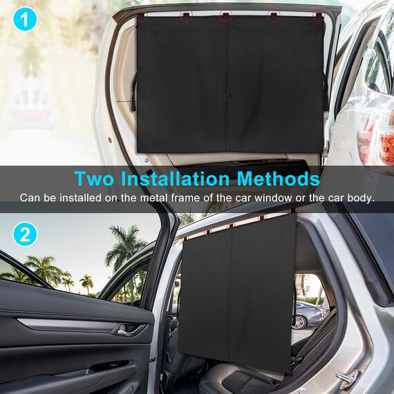 DIZA100 Sonnenschutz Auto Baby, 2 Pack Magnetisch Doppelschicht Sonnenschutz Kinder/Auto Vorhang UV Schutz & Verdunkelung Autofenster Hitzeschutz Vorhang für Seitenscheibe