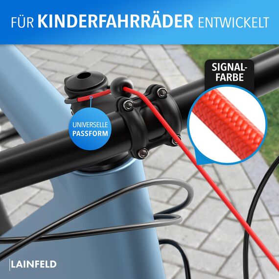 LAINFELD Fahrrad Abschleppseil Kinder, 2,5 Meter, Zugsystem, Kinderfahrrad Abschlepp Seil, Follow me tandemkupplung, Fahrrad abschleppstange, tandemstange