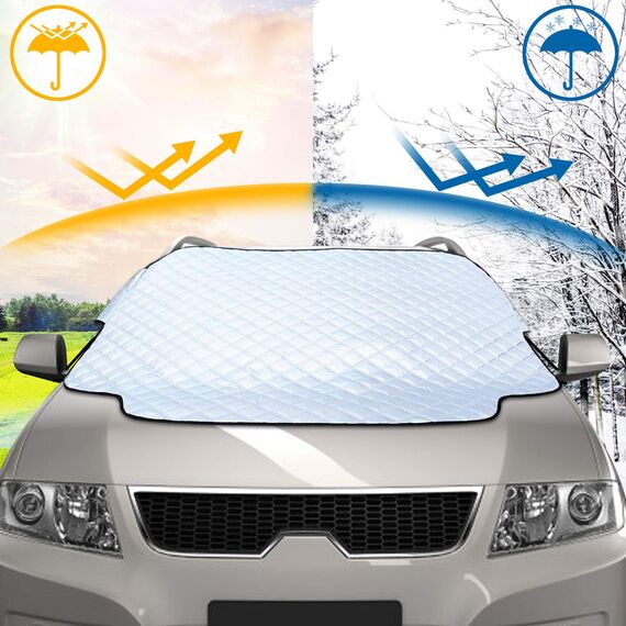 WIN.MAX Frontscheibenabdeckung Auto Scheibenabdeckung Faltbar Sonnenschutz Winter Windschutzscheiben Abdeckung 3 Magnetische für Autoscheibenabdeckung gegen Strahlung, Sonne, Staub, Schnee, EIS
