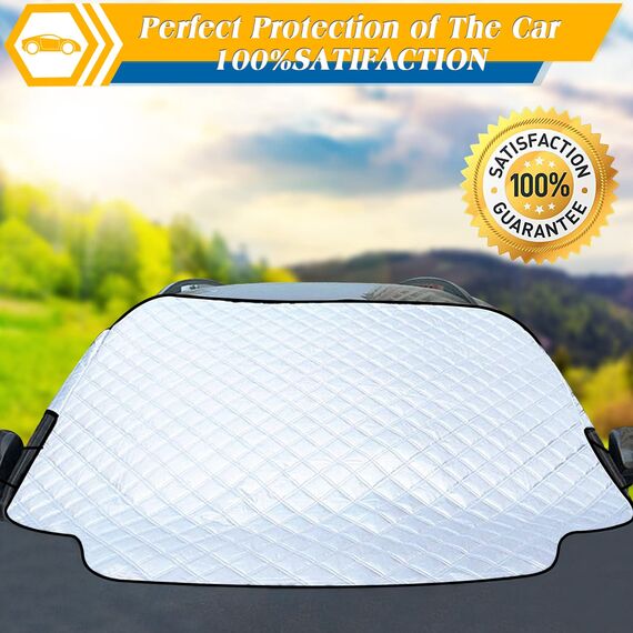 WIN.MAX Frontscheibenabdeckung Auto Scheibenabdeckung Faltbar Sonnenschutz Winter Windschutzscheiben Abdeckung 3 Magnetische für Autoscheibenabdeckung gegen Strahlung, Sonne, Staub, Schnee, EIS