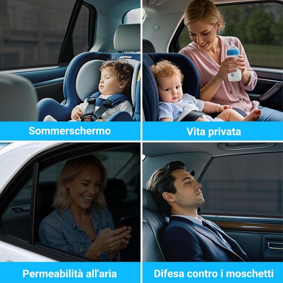 Sonnenschutz Auto Baby, Powerole Auto Sonnenschutz für Baby & Kinder (2 Stück) UV-Schutz Seitenscheibe & Autofenster Atmungsaktives Netz gegen Hitze Universal für 95% Fahrzeuge