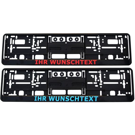 1 Kennzeichenhalter mit Wunschtext Werbung Bedruckt (Keine Folie) mit Schrauben (!!! Nicht für Österreich geeignet !!!)