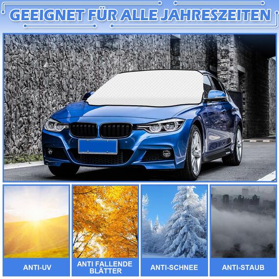 Tevlaphee Sonnenschutz Auto Frontscheibe, Windschutzscheibe Sonnenschutz, UV-Schutz für Sommer, Sonne, Staub, Schnee, EIS, Frost, 197 * 128cm