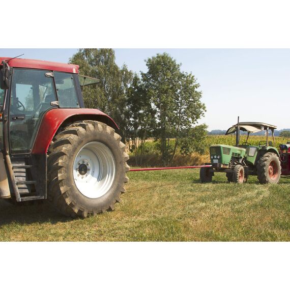 Kerbl Works Abschleppschlinge, Abschleppseil, Abschleppgurt, rot, 6m, 4cm, 35 Tonnen, Polyester, Warnfähnchen, Transporttasche
