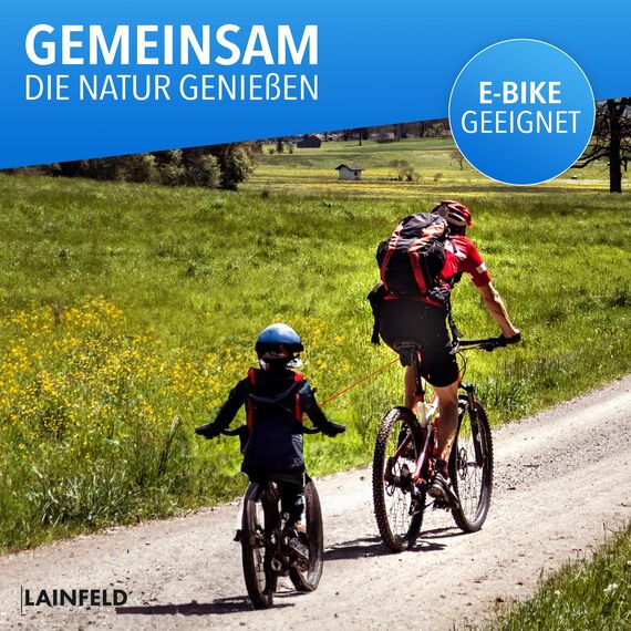 LAINFELD Fahrrad Abschleppseil Kinder, 2,5 Meter, Zugsystem, Kinderfahrrad Abschlepp Seil, Follow me tandemkupplung, Fahrrad abschleppstange, tandemstange