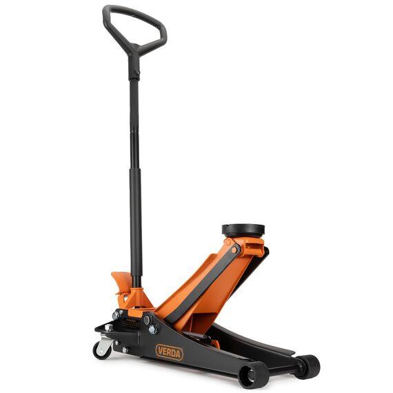Verda Wagenheber hydraulisch 3T - Hubhöhe 75-515 mm, mit D-Griff und Fußpedal, mit Schmiernippel, 2X Gummi, Rangierwagenheber PKW Auto Heber, SUV, Doppelpumpsystem, Extra Stabil & Sicher Flacher
