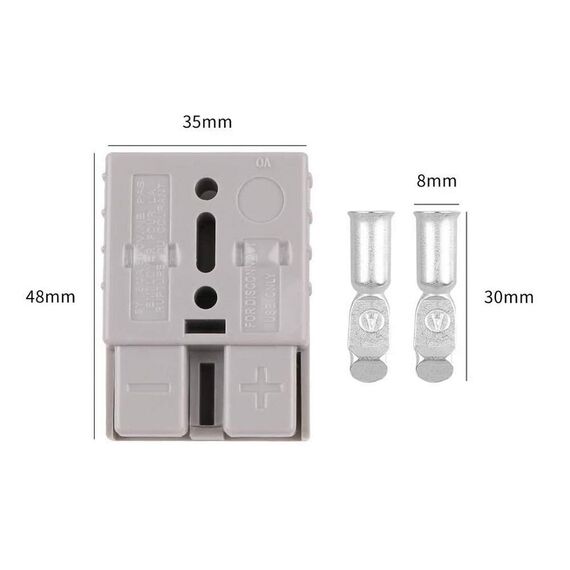 GTIWUNG Batterieanschluss 50A 600V Stecker, Anhängerkupplung für Seilwinde, Quick Connect Batterie Akku Steckverbinder Schnellanschluss Stecker mit Staubschutzkappen für Auto, Wohnmobil, Wohnwagen