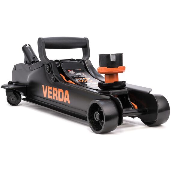 Verda Hydraulischer Wagenheber 2,5T, 85-365 mm, 3X Gummi, robuster Handgriff, Rangierwagenheber PKW, Profi, Ständer, Flache, Wohnmobil, Geländewagen, Heber, Arbeitshandschuhe, Autoheber