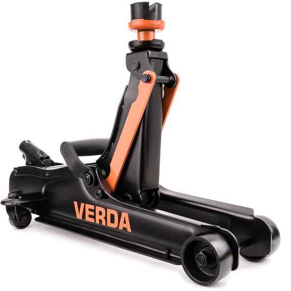 Verda Hydraulischer Wagenheber 2,5T, 85-365 mm, 3X Gummi, robuster Handgriff, Rangierwagenheber PKW, Profi, Ständer, Flache, Wohnmobil, Geländewagen, Heber, Arbeitshandschuhe, Autoheber