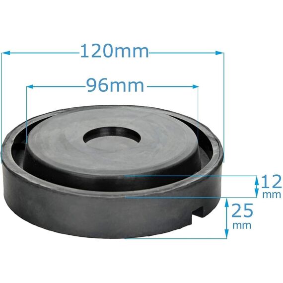 Verda 2X Gummiauflage für Hydraulischen Wagenheber 3T, Gummiplatte Werkstatt Gummiklotz, Gummiteller Werkstatt Hebebühne