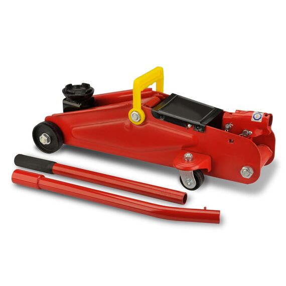 cartrend Hydraulischer Rangierwagenheber, Tragkraft bis 2t, 135-342 mm, Rangierheber für Auto und Kleintransporter, Wagenheber für Haus und Werkstatt, gefertigt aus Qualitätsstahl