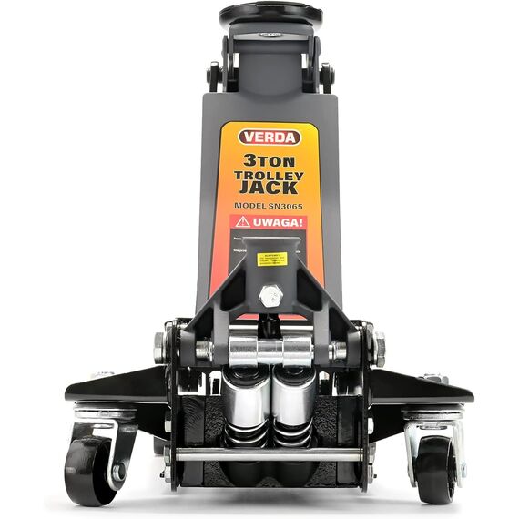 Hydraulischer Wagenheber 3T, 80-465 mm, 2X Gummiauflage, Montagehandschuhe, 2X Unterstellböcke, Wagenheber Profi Auto Heber PKW Wohnmobil ideal für Reifenwechsel SUV