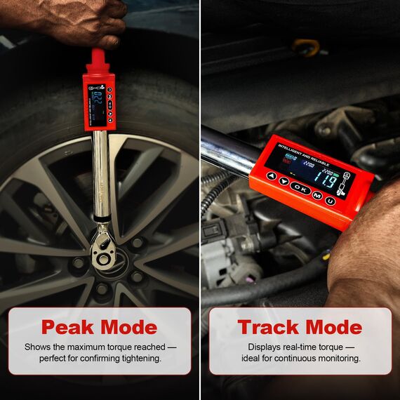 Hairich Digitaler Drehmomentschlüssel 1/2 Zoll, 11–220 N.m, ±2 % Genauigkeit, mit LED-Anzeige, Signalton & Speicherfunktion – Elektronisches Drehmoment-Set für Auto, Motorrad & LKW