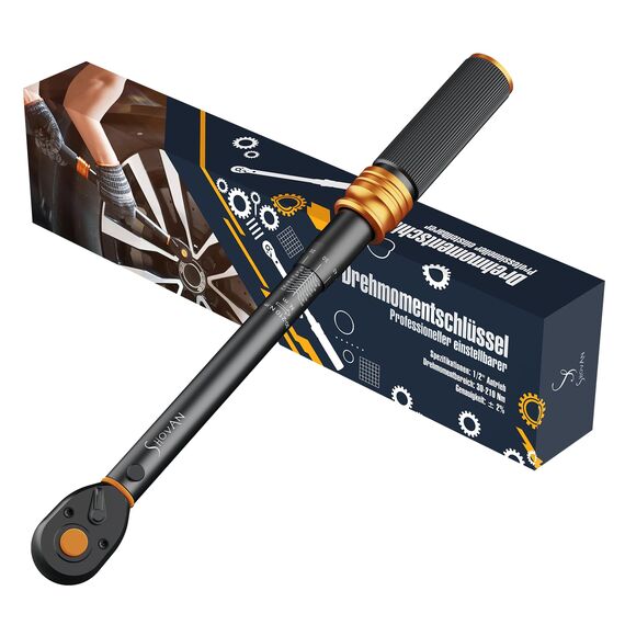 Drehmomentschlüssel Auto 30-210Nm, 1/2 Zoll Torque Wrench, 72 Zähne Umschaltknarre, Radmutternschlüssel für Auto reifenwechsel, LKW, NKW, Motorrad Reparatur und Wartung, ± 3% Fehlergenauigkeit