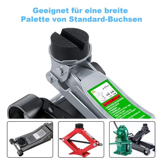2 Stück Wagenheber Gummiauflage, Auto Wagenheberauflagen, Universelle Gummiauflage für Wagenheber Hebebühnen Unterlage, Auto Rangierwagenheber Puffer Reifenwechsel (Schwarz)