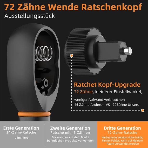 Drehmomentschlüssel Auto 30-210Nm, 1/2 Zoll Torque Wrench, 72 Zähne Umschaltknarre, Radmutternschlüssel für Auto reifenwechsel, LKW, NKW, Motorrad Reparatur und Wartung, ± 3% Fehlergenauigkeit