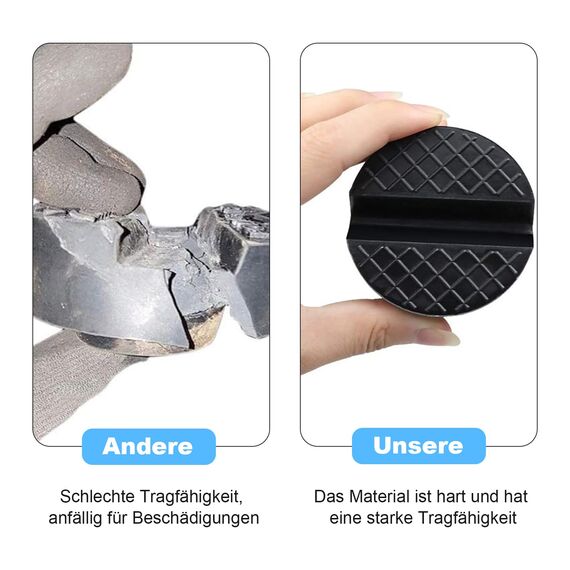 2 Stück Wagenheber Gummiauflage, Auto Wagenheberauflagen, Universelle Gummiauflage für Wagenheber Hebebühnen Unterlage, Auto Rangierwagenheber Puffer Reifenwechsel (Schwarz)