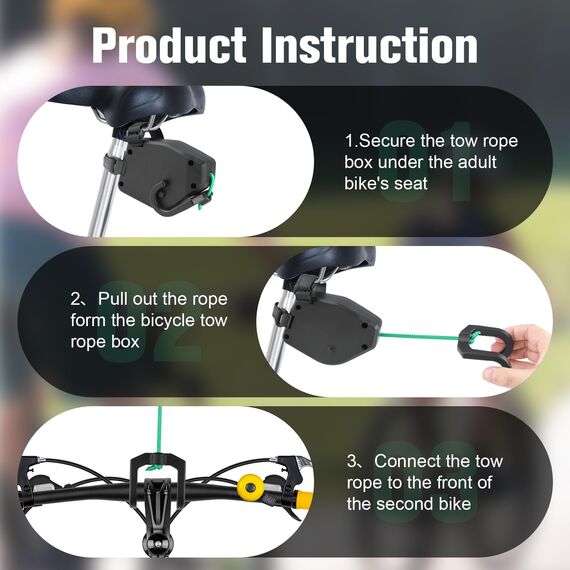 Abschleppseil Fahrrad Kinder 2.5M Einziehbarer Eltern Kind Zugseil Abschleppseil Traktionsseil Abschleppgurt Fahrrad Zugsystem Tragfähigkeit 550 lb Abschlepp für MTB Bike Radfahren Stretch Zuggurt