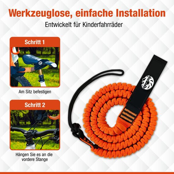 Meta Bike Fahrrad Abschleppseil für Kinder, 2.5M Abschleppsystem Zugseil, Traktionsseil Zugsystem Kinder & Erwachsene, Kinderfahrrad Mountainbike E-Bike Woom MTB