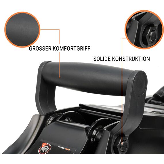 Verda Hydraulischer Wagenheber 2,5T 85-365 mm, 3X Gummiauflage, Koffer, Montagehandschuhe Autoheber Rangierwagenheber Reifenwechsel PKW Geländewagen Wohnmobil