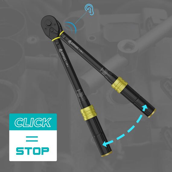 ANPUDS 3/8 Zoll 5-60Nm Drehmomentschlüssel, ±3% Fehlergenauigkeit mit 72 Zähne Wende Ratschenkopf Tragbare Aufbewahrungsbox für Fahrrad, Motorrad und Auto Zündkerzenwechsel